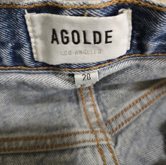 Agolde 90s Pinch Crop Distressed Jeans 28 Ultra High Rise Organic Cotton - Picture 6 of 8